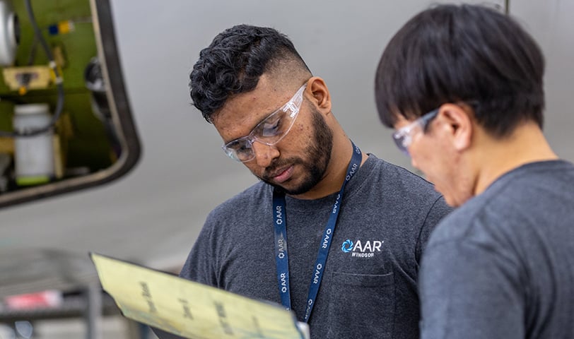 AAR employees working in hangar
